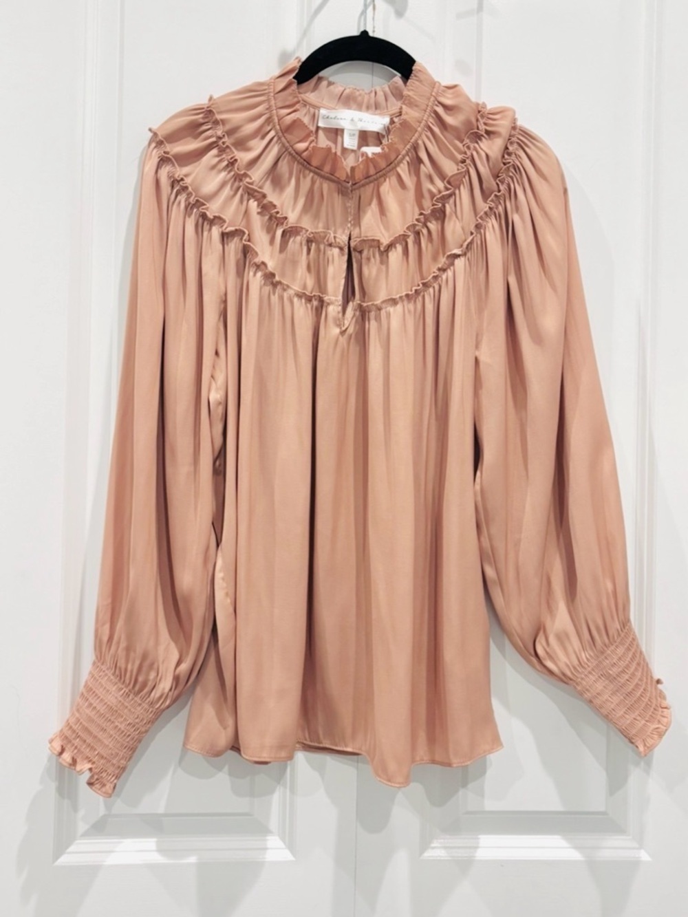 NEW Chelsea & Theodore Long Sleeve Ruffle Blouse - Picture 4 of 4